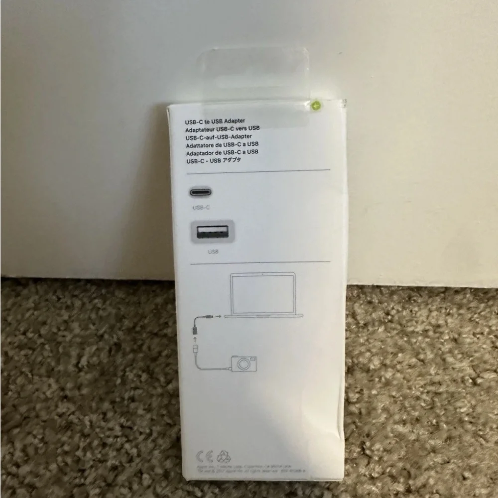 Original Apple USB-C to USB Adapter for MacBook/iPad MJ1M2AM/A A1632 Open Box
